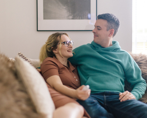 A couple at home