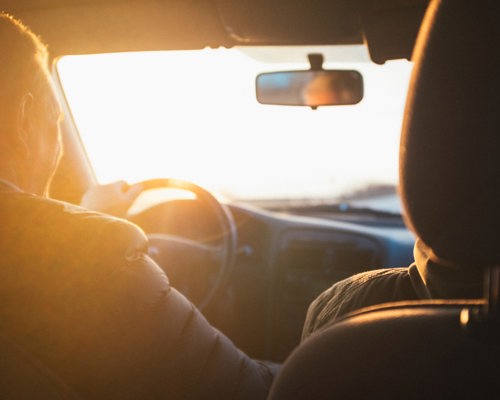 People driving a car