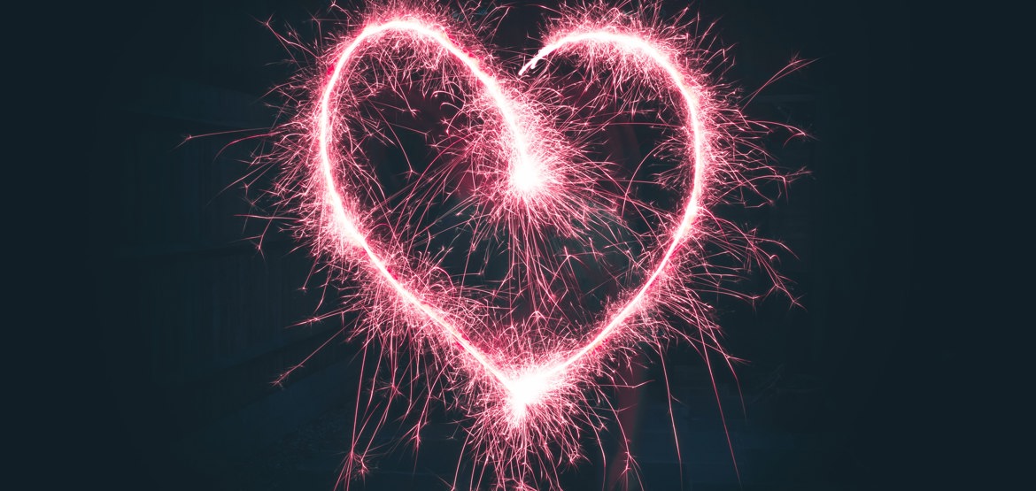 Heart made out of light