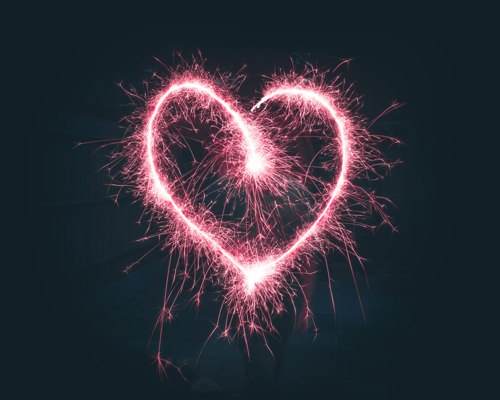 Heart made out of light